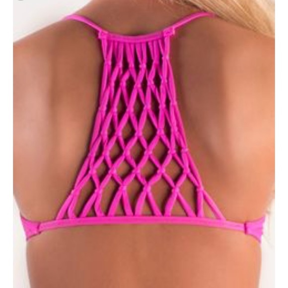 Macrame pink bikini top - Picture 5 of 8